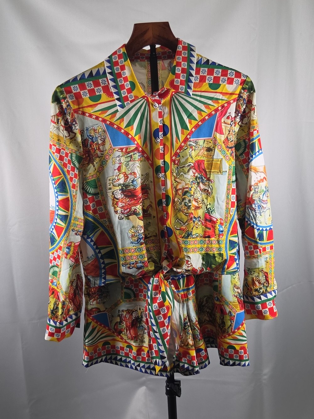 Multicolor Graphic Print Women's 2 Piece Set Size XL